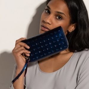 Arcadia wallet wristlet in colbalt blue